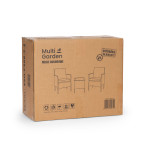 Technorattanový záhradný nábytok set 2 stoličky stôl čierny MultiGarden