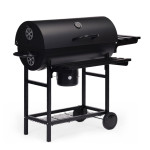 Záhradný gril na drevené uhlie s vekom teplomerom popolník sklopné police MultiGarden