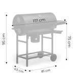 Záhradný gril na drevené uhlie s vekom teplomerom popolník sklopné police MultiGarden