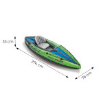 Challenger K1 nafukovací kajak pre jednu osobu pádla pumpa taška INTEX 68305