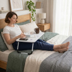 Stojan na notebook skladací nočný stolík 60x40 cm biely ModernHome