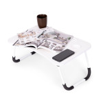 Stojan na notebook skladací nočný stolík 60x40 cm biely ModernHome