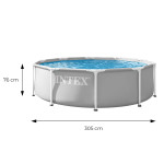 Okrúhly záhradný rám na bazén 305x76 cm sivý INTEX 26700ND