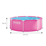 Detský okrúhly záhradný rámový bazén 244x76 cm ružový INTEX 28290ND