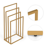 Kovový voľne stojaci stojan na uteráky 4 ramená zlatý ModernHome