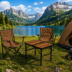 Turistický stôl 60x40 cm kempingový skladací kufor starý dub MultiGarden Turistický stôl 60x40 cm kempingový skladací kufor starý dub MultiGarden