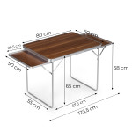 Turistický stôl 120x60 cm skladací kufor 2 police hnedý MultiGarden Turistický stôl 120x60 cm skladací kufor 2 police hnedý MultiGarden