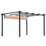 Terasová záhradná pergola 3x4 m oceľový altánok s prístreškom béžová MultiGarden Terasová záhradná pergola 3x4 m oceľový altánok s prístreškom béžová MultiGarden