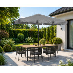 Obdĺžnikový veľký šikmý záhradný slnečník s kľukou sivý 200x130 cm MultiGarden Obdĺžnikový veľký šikmý záhradný slnečník s kľukou sivý 200x130 cm MultiGarden