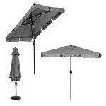 Obdĺžnikový veľký šikmý záhradný slnečník s kľukou sivý 200x130 cm MultiGarden Obdĺžnikový veľký šikmý záhradný slnečník s kľukou sivý 200x130 cm MultiGarden