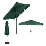 Obdĺžnikový veľký šikmý záhradný slnečník s kľukou zelený 200x130 cm MultiGarden Obdĺžnikový veľký šikmý záhradný slnečník s kľukou zelený 200x130 cm MultiGarden