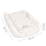 Pevná profilovaná prebaľovacia podložka s nadstavcom 85 × 50 cm na detskú postieľku, komodu a postieľku s hviezdičkami ECOTOYS Pevná profilovaná prebaľovacia podložka s nadstavcom 85 × 50 cm na detskú postieľku, komodu a postieľku s hviezdičkami ECOTOYS