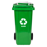 Odpadkový kôš 240 l, veľký odpadkový kôš s gumovými kolesami – žltý plast Odpadkový kôš 240 l, veľký odpadkový kôš s gumovými kolesami – žltý plast