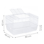 Klietka pre hlodavce – morské prasiatko, králik – 80 cm, s rukoväťami na prenášanie, biela, Petsi Klietka pre hlodavce – morské prasiatko, králik – 80 cm, s rukoväťami na prenášanie, biela, Petsi