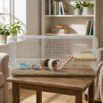 Klietka pre hlodavce – morské prasiatko, králik – 80 cm, príslušenstvo, držadlá na prenášanie, biela, Petsi Klietka pre hlodavce – morské prasiatko, králik – 80 cm, príslušenstvo, držadlá na prenášanie, biela, Petsi