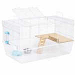 Klietka pre hlodavce – morské prasiatko, králik – 80 cm, príslušenstvo, držadlá na prenášanie, biela, Petsi Klietka pre hlodavce – morské prasiatko, králik – 80 cm, príslušenstvo, držadlá na prenášanie, biela, Petsi