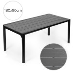 Veľký záhradný stôl pre 8 osôb, 180 × 90 cm - sivá doska, MultiGarden