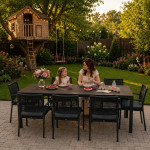 Veľký záhradný stôl pre 8 osôb, 180 × 90 cm - s hnedou doskou, MultiGarden