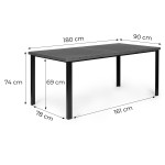 Veľký záhradný stôl pre 8 osôb, 180 × 90 cm, na terasu alebo do záhrady, sivá doska, MultiGarden Veľký záhradný stôl pre 8 osôb, 180 × 90 cm, na terasu alebo do záhrady, sivá doska, MultiGarden