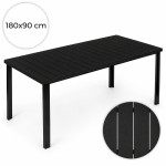 Veľký záhradný stôl pre 8 osôb, 180 × 90 cm, na terasu alebo do záhrady, čierny, MultiGarden Veľký záhradný stôl pre 8 osôb, 180 × 90 cm, na terasu alebo do záhrady, čierny, MultiGarden