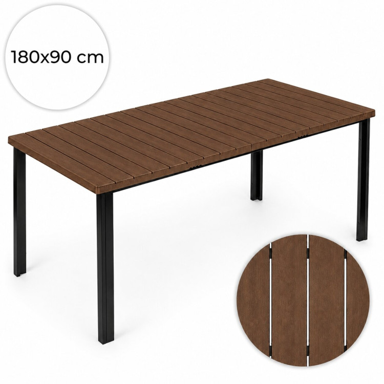 Veľký záhradný stôl pre 8 osôb, 180 × 90 cm - s hnedou doskou, MultiGarden Veľký záhradný stôl pre 8 osôb, 180 × 90 cm - s hnedou doskou, MultiGarden