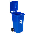 Sada 3 odpadkových košov, nádoby 3x240 l, modrá, zelená, žltá, papier, sklo, plast, gumové kolieska Sada 3 odpadkových košov, nádoby 3x240 l, modrá, zelená, žltá, papier, sklo, plast, gumové kolieska