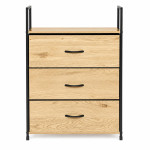 Skriňa s 3 látkovými zásuvkami, regál 60 cm, textilný organizér v štýle loft od ModernHome