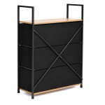 Skriňa s 3 látkovými zásuvkami, regál 60 cm, textilný organizér v štýle loft od ModernHome