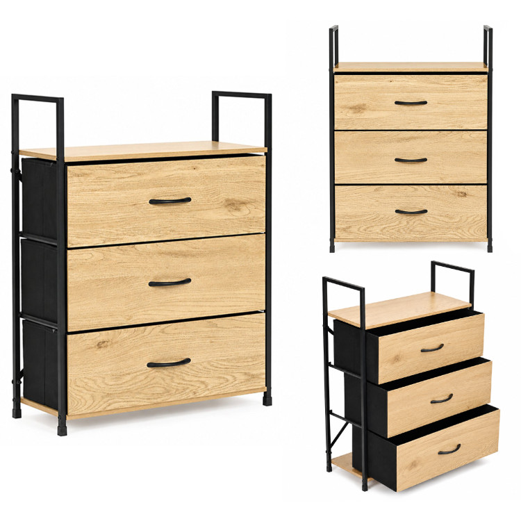 Skriňa s 3 látkovými zásuvkami, regál 60 cm, textilný organizér v štýle loft od ModernHome