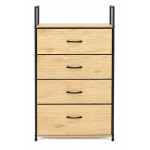 Skriňa so 4 látkovými zásuvkami, regál 60 cm, textilný organizér v štýle loft od ModernHome Skriňa so 4 látkovými zásuvkami, regál 60 cm, textilný organizér v štýle loft od ModernHome