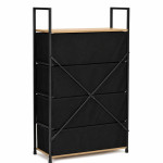 Skriňa so 4 látkovými zásuvkami, regál 60 cm, textilný organizér v štýle loft od ModernHome Skriňa so 4 látkovými zásuvkami, regál 60 cm, textilný organizér v štýle loft od ModernHome
