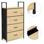 Skriňa so 4 látkovými zásuvkami, regál 60 cm, textilný organizér v štýle loft od ModernHome Skriňa so 4 látkovými zásuvkami, regál 60 cm, textilný organizér v štýle loft od ModernHome
