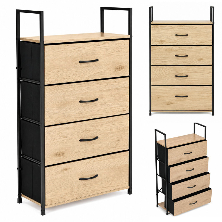 Skriňa so 4 látkovými zásuvkami, regál 60 cm, textilný organizér v štýle loft od ModernHome Skriňa so 4 látkovými zásuvkami, regál 60 cm, textilný organizér v štýle loft od ModernHome
