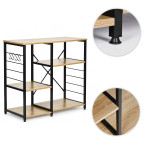 Kuchynská skrinka, skrinka do predsiene, 90 cm, police, háčiky, štýl loft, svetlý dub, ModernHome Kuchynská skrinka, skrinka do predsiene, 90 cm, police, háčiky, štýl loft, svetlý dub, ModernHome