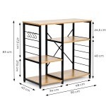 Kuchynská skrinka, skrinka do predsiene, 90 cm, police, háčiky, štýl loft, svetlý dub, ModernHome Kuchynská skrinka, skrinka do predsiene, 90 cm, police, háčiky, štýl loft, svetlý dub, ModernHome