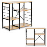 Kuchynská skrinka, skrinka do predsiene, 90 cm, police, háčiky, štýl loft, svetlý dub, ModernHome Kuchynská skrinka, skrinka do predsiene, 90 cm, police, háčiky, štýl loft, svetlý dub, ModernHome