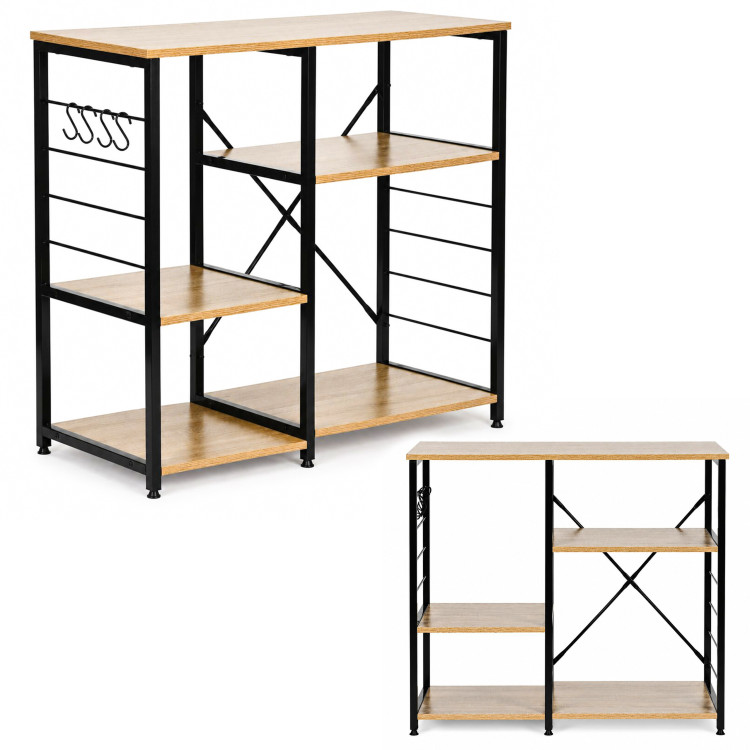 Kuchynská skrinka, skrinka do predsiene, 90 cm, police, háčiky, štýl loft, svetlý dub, ModernHome Kuchynská skrinka, skrinka do predsiene, 90 cm, police, háčiky, štýl loft, svetlý dub, ModernHome