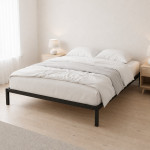 Kovová posteľ 190 x 200 cm s roštom, minimalistický čierny rám ModernHome Kovová posteľ 190 x 200 cm s roštom, minimalistický čierny rám ModernHome