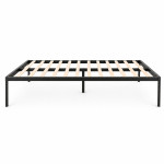 Kovová posteľ 190 x 200 cm s roštom, minimalistický čierny rám ModernHome Kovová posteľ 190 x 200 cm s roštom, minimalistický čierny rám ModernHome
