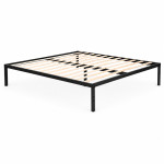 Kovová posteľ 135 x 190 cm s roštom, minimalistický čierny rám ModernHome Kovová posteľ 135 x 190 cm s roštom, minimalistický čierny rám ModernHome