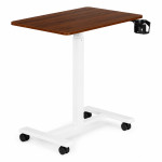 Prenosný stôl 70 x 48 cm, stolík na notebook, nastaviteľná výška 71,5–112 cm, hnedá doska, ModernHome Prenosný stôl 70 x 48 cm, stolík na notebook, nastaviteľná výška 71,5–112 cm, hnedá doska, ModernHome