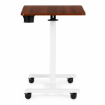Prenosný stôl 70 x 48 cm, stolík na notebook, nastaviteľná výška 71,5–112 cm, hnedá doska, ModernHome Prenosný stôl 70 x 48 cm, stolík na notebook, nastaviteľná výška 71,5–112 cm, hnedá doska, ModernHome