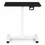 Prenosný stôl 70 x 48 cm, stolík na notebook, nastaviteľná výška 71,5–112 cm, čierna doska, ModernHome