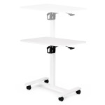 Prenosný stôl 70 x 48 cm, stolík na notebook, nastaviteľná výška 71,5–112 cm, biely, ModernHome Prenosný stôl 70 x 48 cm, stolík na notebook, nastaviteľná výška 71,5–112 cm, biely, ModernHome