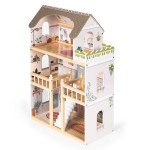 Drevený domček pre bábiky Laura, 3 poschodia, 5 izieb, 15 kusov nábytku, ECOTOYS Drevený domček pre bábiky Laura, 3 poschodia, 5 izieb, 15 kusov nábytku, ECOTOYS