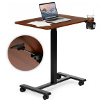 Prenosný stôl 70 x 48 cm, stolík na notebook, nastaviteľná výška 71,5 – 112 cm, drevená doska ModernHome Prenosný stôl 70 x 48 cm, stolík na notebook, nastaviteľná výška 71,5 – 112 cm, drevená doska ModernHome