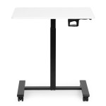 Prenosný stôl 70 × 48 cm, stolík na notebook, nastaviteľná výška 71,5–112 cm, biela doska, ModernHome Prenosný stôl 70 × 48 cm, stolík na notebook, nastaviteľná výška 71,5–112 cm, biela doska, ModernHome