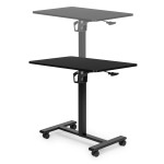 Prenosný stôl 70 x 48 cm, stolík na notebook, nastaviteľná výška 71,5–112 cm, čierny, ModernHome Prenosný stôl 70 x 48 cm, stolík na notebook, nastaviteľná výška 71,5–112 cm, čierny, ModernHome