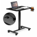 Prenosný stôl 70 x 48 cm, stolík na notebook, nastaviteľná výška 71,5–112 cm, čierny, ModernHome Prenosný stôl 70 x 48 cm, stolík na notebook, nastaviteľná výška 71,5–112 cm, čierny, ModernHome