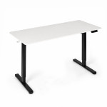Elektrický stôl 140 × 60 cm s nastavením výšky 72–118 cm, biela doska, ModernHome Elektrický stôl 140 × 60 cm s nastavením výšky 72–118 cm, biela doska, ModernHome